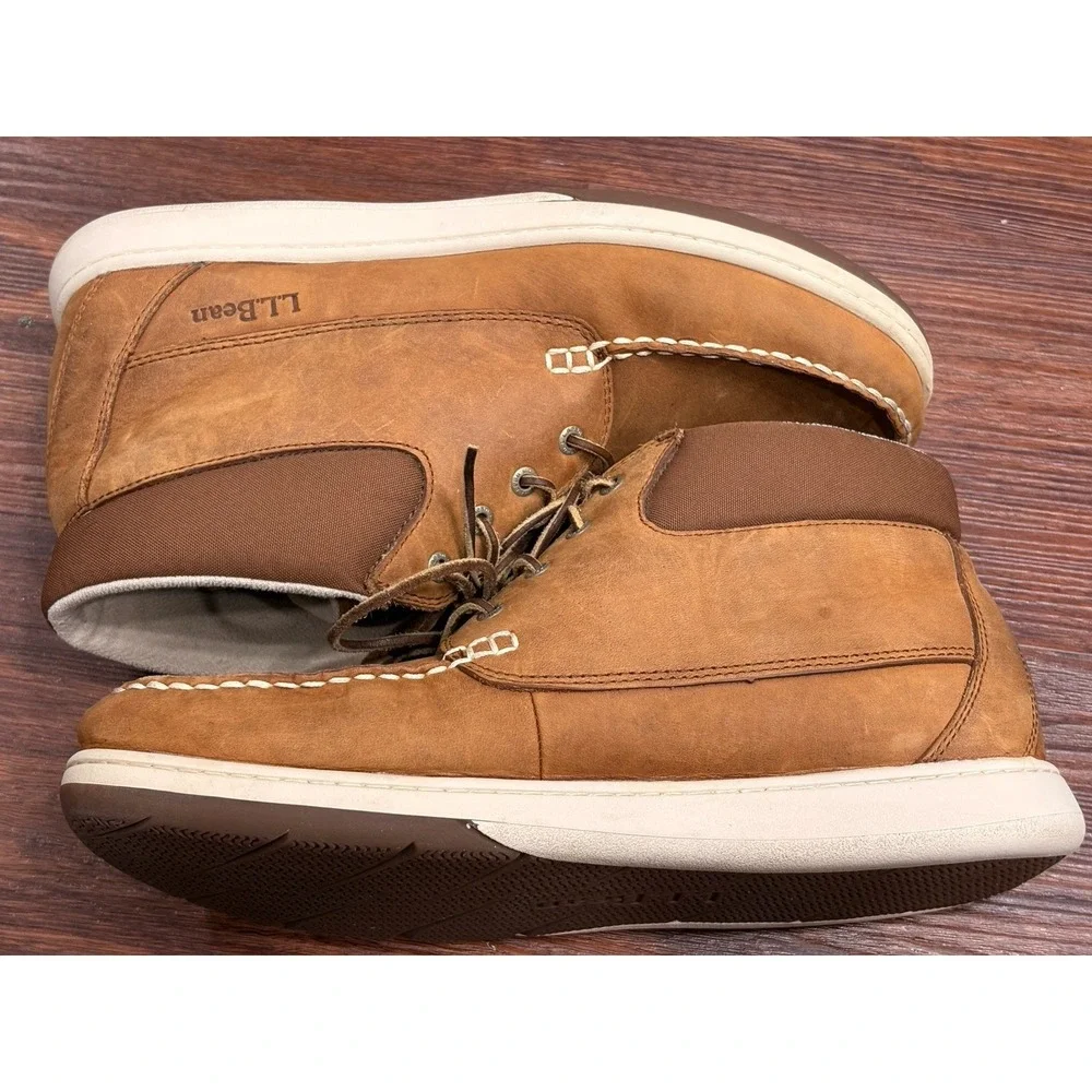 LL Bean Signature Boots Mens Size 12 M Brown Leather Chukka Style 290551